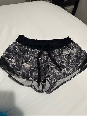 lululemon athletica Black & White Floral Athletic Shorts